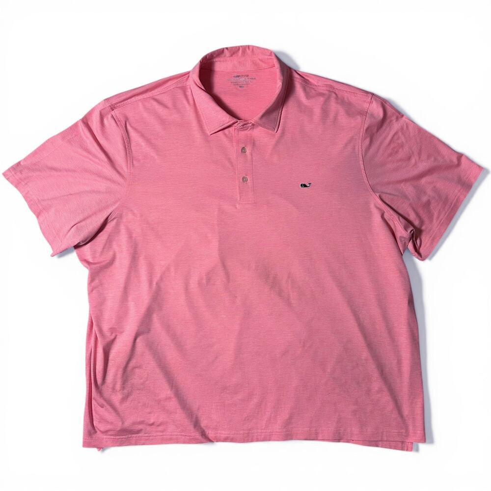 Vineyard Vines On-The-Go Sankaty Golf Polo Shirt Mens Size 4XB Pink OTG Stretch